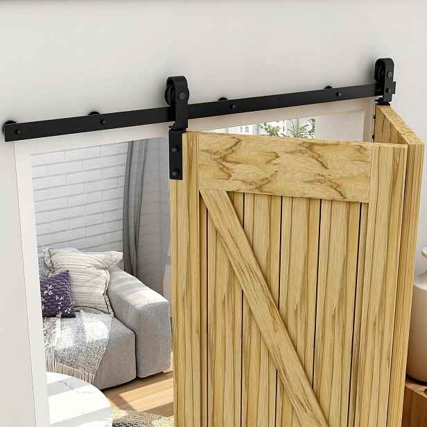 Sada kování posuvných dveří Qinaixqm 100 cm, skládací, bez panelu