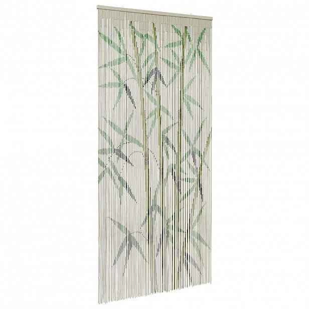 vidaXL Dveřní závěs proti hmyzu s bambusovým potiskem bambus 100x220cm