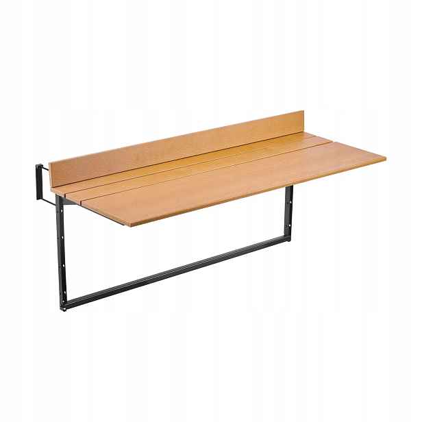 Závěsný balkonový stůl, černý, 100 x 34,5 cm, prémiový, nastavitelný