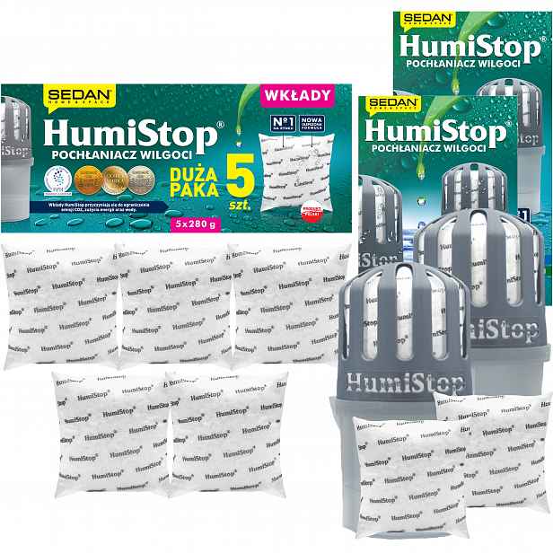 2x Pohlcovač vlhkosti Humistop Odvlhčovač vzduchu 7 x silné náplně 280 g!