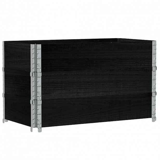 vidaXL Paletové nástavce 3 ks černé 100 x 50 cm masivní borové dřevo