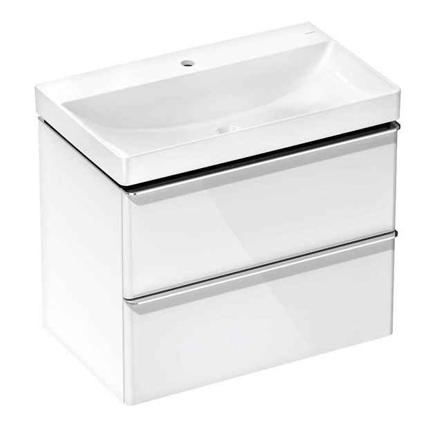 Hansgrohe Xelu Q - Skříňka s umyvadlem, 63x78x50 cm, 2 zásuvky, lesklá bílá/chrom 54374000