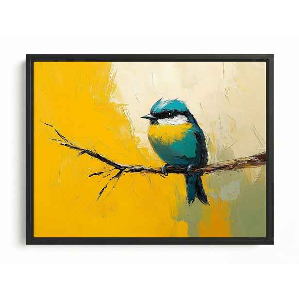 Obraz Rám Americká Krabička Ptáček Sýkorka Fauna Příroda 80x60