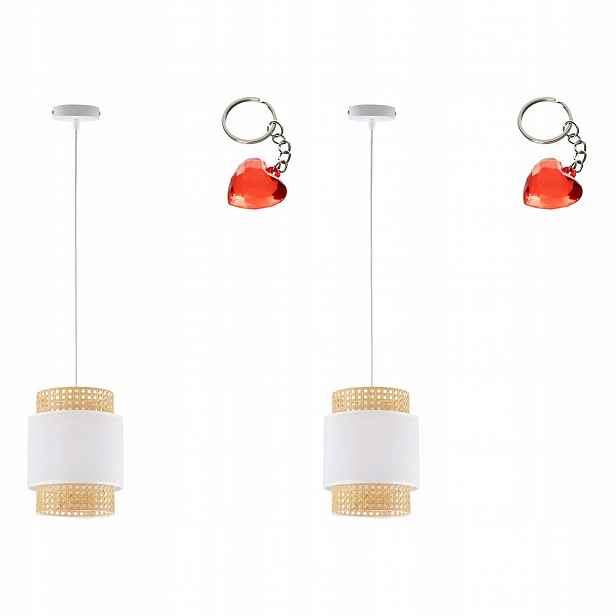 Tk Lighting Sada 2x Závěsná lampa Boho White 170 cm Regulace výšky