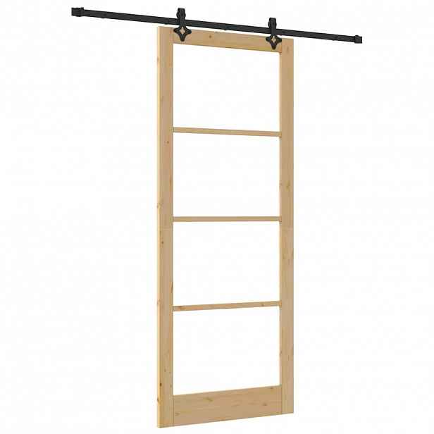 vidaXL Posuvné dveře ORKDAL 93 x 232 cm Masivní borové dřevo a sklo