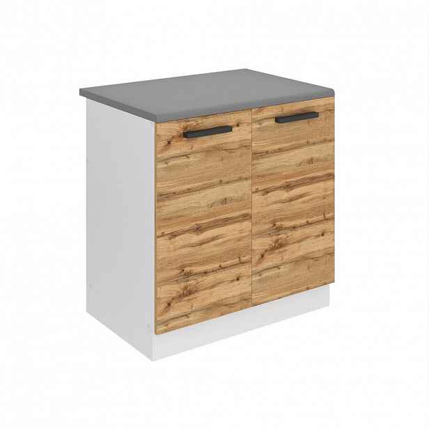 B BELINI GROUP SKŘÍŇKA POD DŘEZ 80 cm SDZ, s pracovní deskou, s 2 dvířky, Dub Wotan