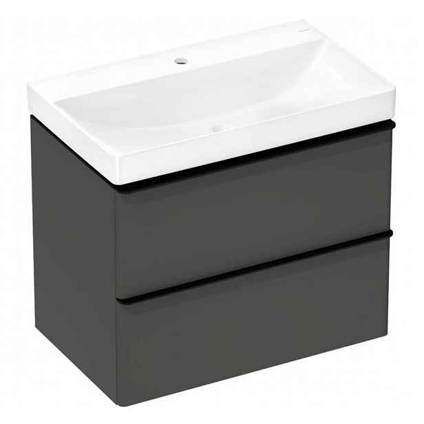Hansgrohe Xelu Q - Skříňka s umyvadlem, 63x78x50 cm, 2 zásuvky, matná šedá/matná černá 54375670