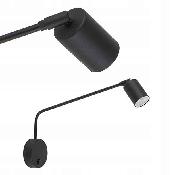Nástěnné svítidlo s vypínačem na rozetě Nex Black 1xGU10 černé Tk Lighting