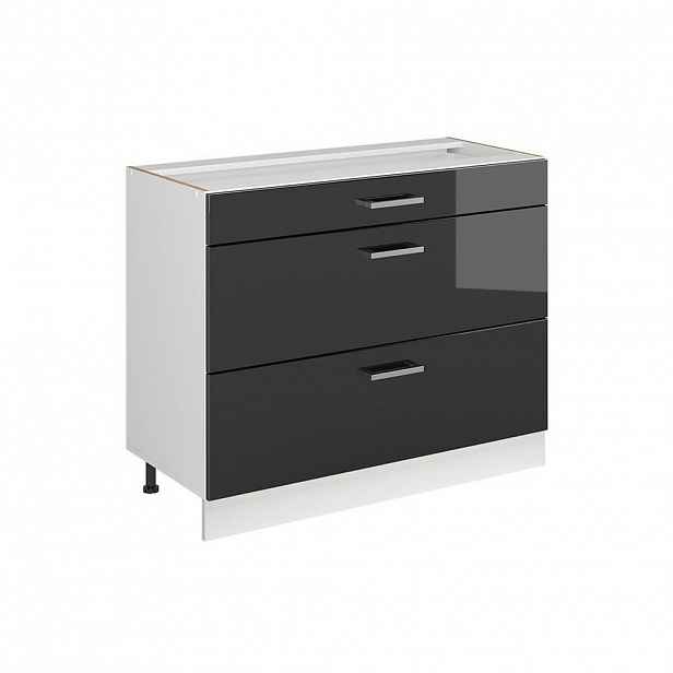 Vicco SPODNÍ SKŘÍŇKA KUCHYŇSKÉ LINKY R-Line, Antracitový vysoký lesk/Bílá, 100 cm bez pracovní desky