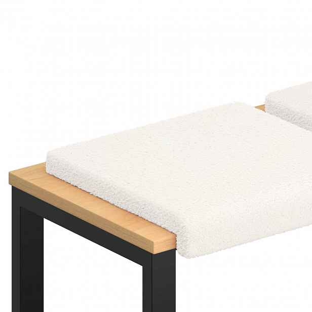 vidaXL Polštář na lavici 4 ks Sherpa látka Krémová Hloubka 35 cm