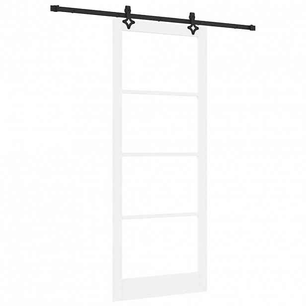 vidaXL Posuvné dveře ORKDAL 93 x 232 cm Masivní borové dřevo a sklo