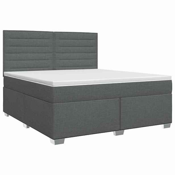 vidaXL Postel boxspring s matrací Tmavě šedá 140 x 190 cm Textil