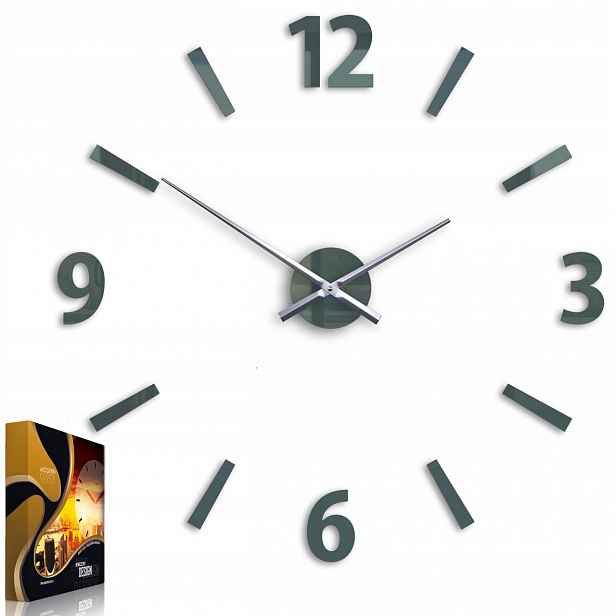 Nástěnné hodiny v moderním křemenném stylu Akryl Klaus Grey Kulatý