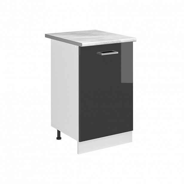 Vicco SPODNÍ SKŘÍŇKA KUCHYŇSKÉ LINKY R-Line, Antracitový vysoký lesk/Bílá, 50 cm pracovná doska Mramor