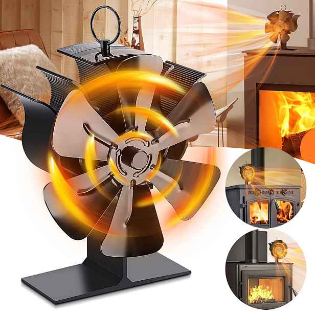 Stojanový Krbový Ventilátor Turbína Distributor Vzduchu Koza 6 Lopatek