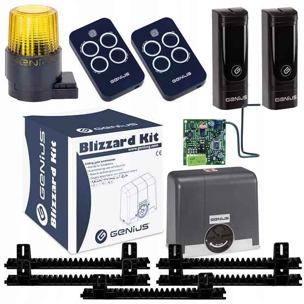 Genius Blizzard 500 Lampa Guard 230V Lišta Dálkové ovládání Echo 2ks Pohon brány