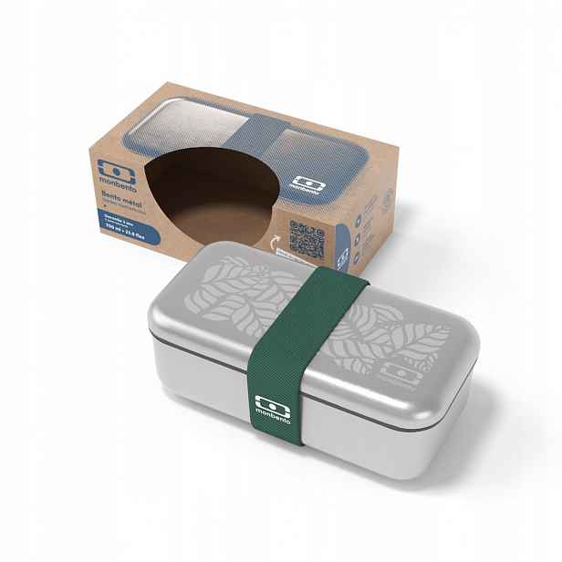 Lunchbox Monbento Sense 700 ml Jungle šedý ocel 18/8 vzduchotěsná myčka nádobí