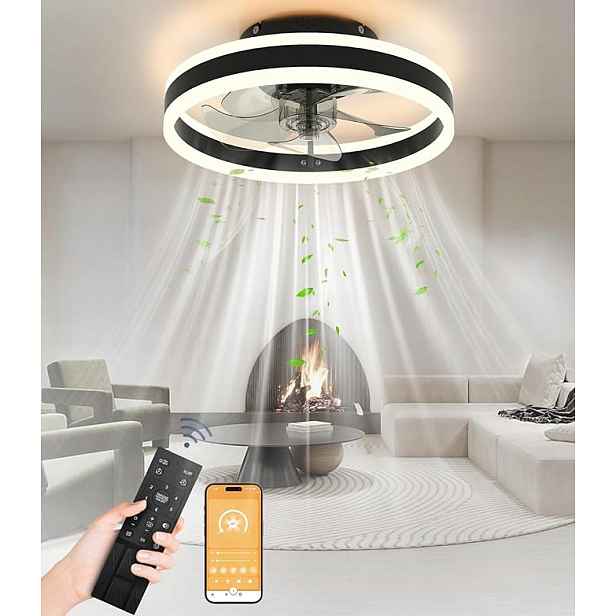 Stropní ventilátor Nalezuns 50 cm s 3-bodovým Led osvětlením