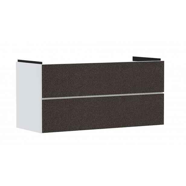 Hansgrohe Xevolos E - Umyvadlová skříňka, 118x58x48 cm, 2 zásuvky, matná bílá/textilní tmavá šedá 54184660