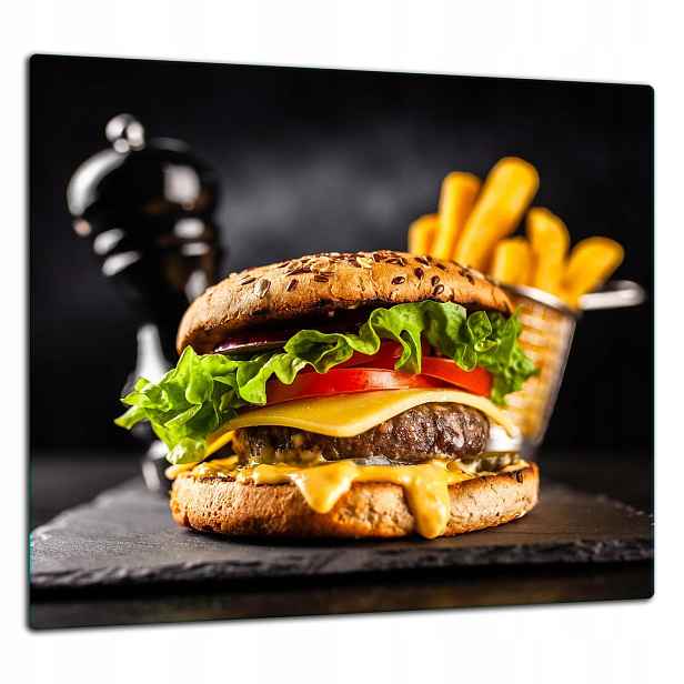 Skleněná Ochranná Deska Panel Lepidlo 65x60 Hamburger