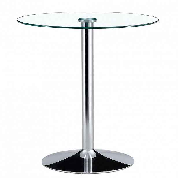 Urban Meuble BAROVÝ STŮL Ø 89 cm, sklo a stříbro