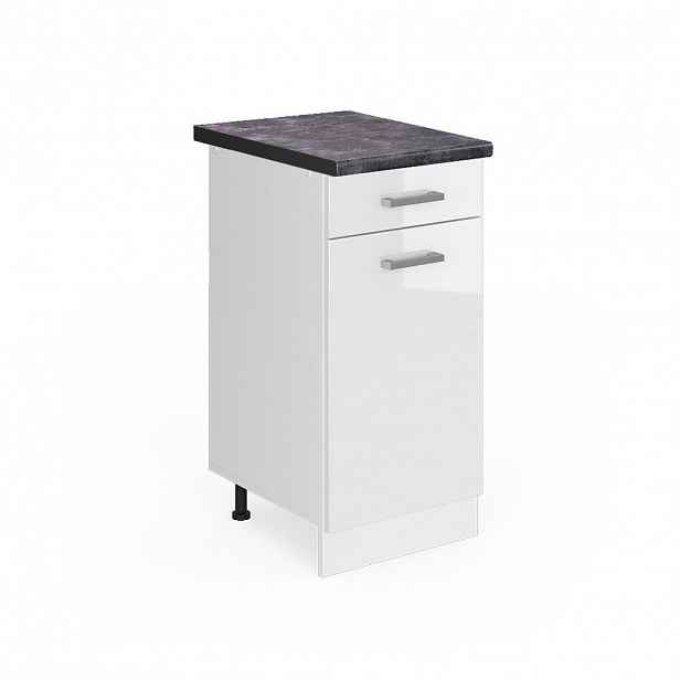 Vicco SPODNÍ SKŘÍŇKA KUCHYŇSKÉ LINKY R-Line Bílá vysoký lesk 40 cm , PD Antracit