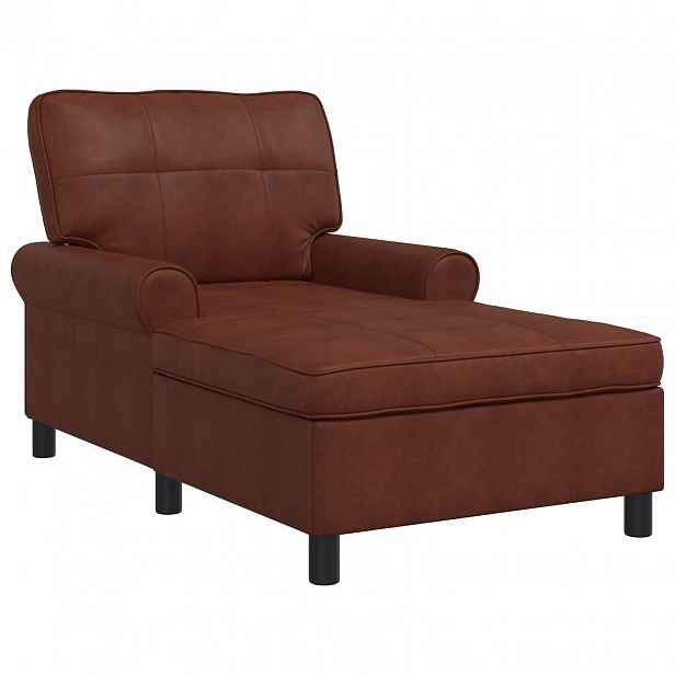 vidaXL Chaise Lounge Lesklá hnědá Umělá kůže 91 x 157 x 91 cm