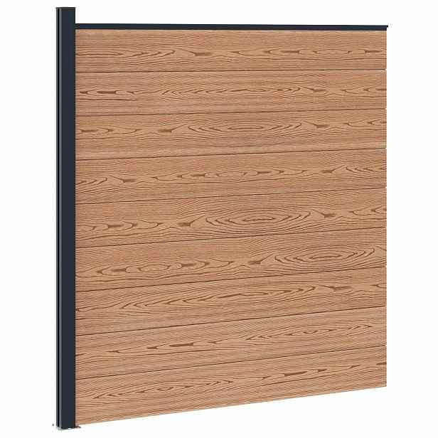 vidaXL Sada plotů 175 x 186 cm WPC a hliník Hnědá