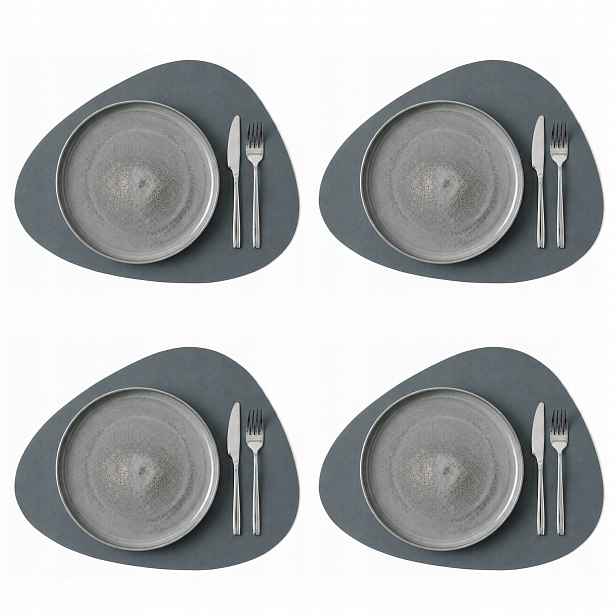 4x Kožená Podložka Na Stůl Podložka Baltan Home Tear M 30x35 cm šedá