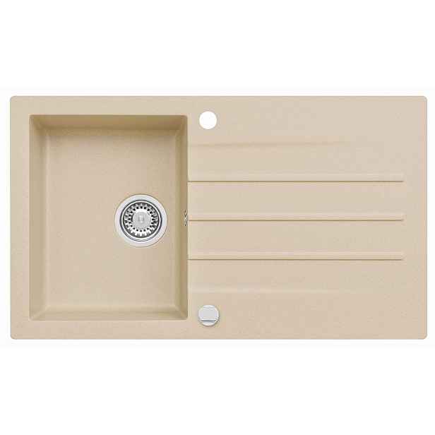 Alveus Cortina - Granitový dřez 86x50 cm, s ovládáním odtoku, beige 1133450