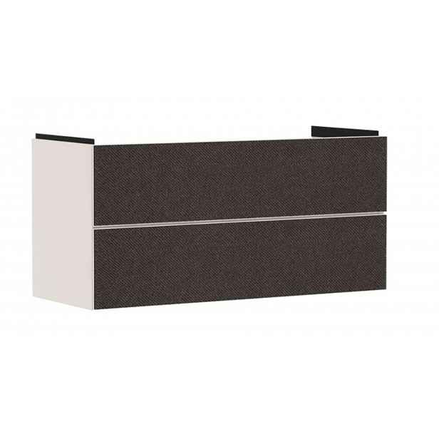 Hansgrohe Xevolos E - Umyvadlová skříňka, 118x58x48 cm, 2 zásuvky, matná béžová/textilní tmavá šedá 54185660