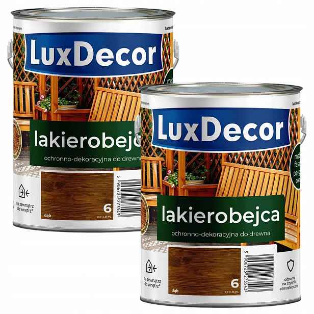 Sada 2 Ks – Luxdecor Dekorativní Lak Na Dřevo 2,2L Dub