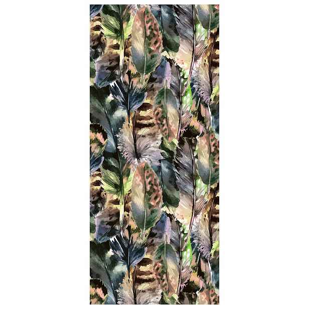 Samolepka Tapeta Peří elegantní vzory pro stylový dům 91x211 textura