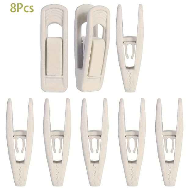 TEMU 8 ks Odolných Protiskluzových Sametových Klipů na Ramínka – Bezpečné Držáky na Kalhoty/Ponožky | Univerzální Organizér do Šatníku | Vhodné pro