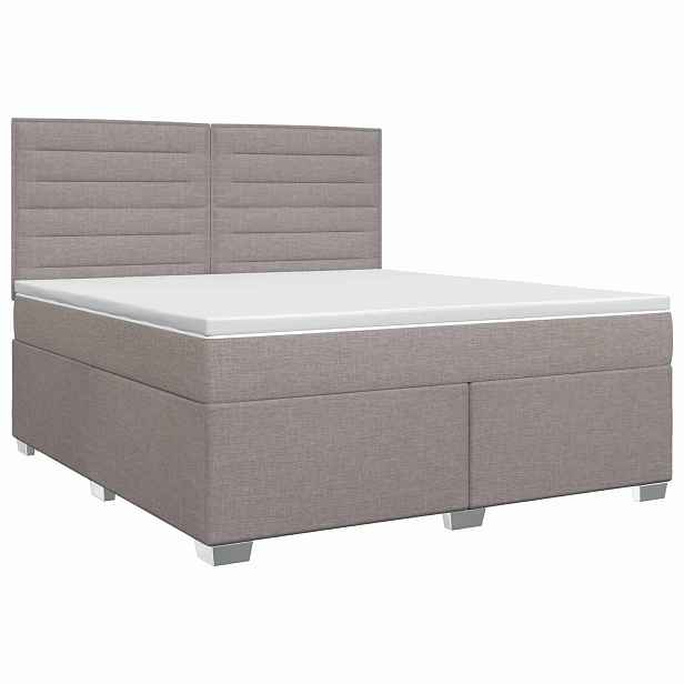 vidaXL Postel boxspring s matrací Taupe 140 x 190 cm Textil