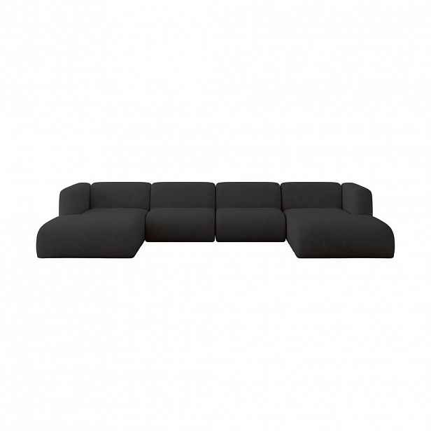 ALTDECOR SEDACÍ SOUPRAVA DO U MIRA-U2 408x179x70 Černá Velur