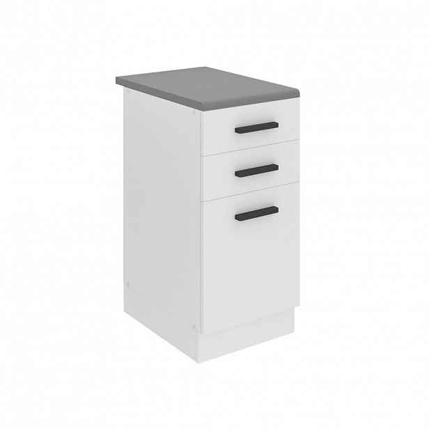 B BELINI GROUP KUCHYŇSKÁ SPODNÍ SKŘÍŇKA 40 cm, s pracovní deskou, se zásuvkami, Bílá matná