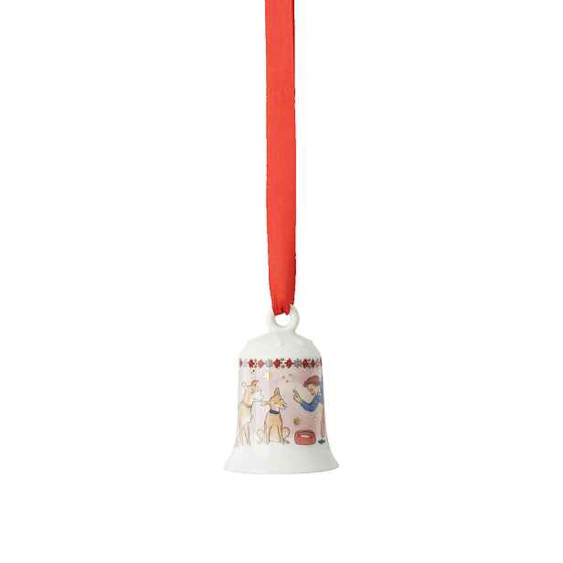 Rosenthal Porcelánový mini zvonek, motiv Pejsci, Vánoční hostina, 5 cm 02250-727524-27919
