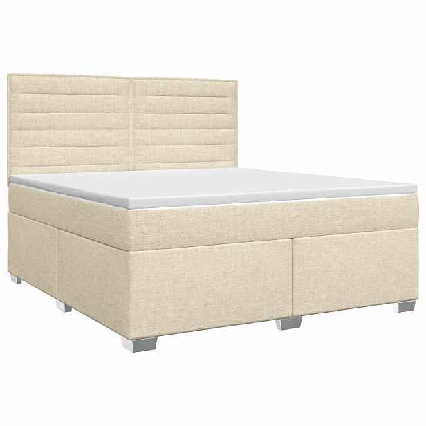 vidaXL Postel boxspring s matrací Krémová 140 x 190 cm Textil
