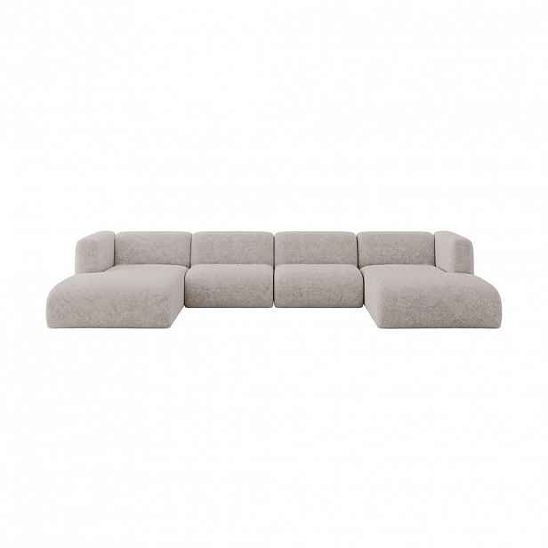 ALTDECOR SEDACÍ SOUPRAVA DO U MIRA-U2 408x179x70 Světle šedá Velur