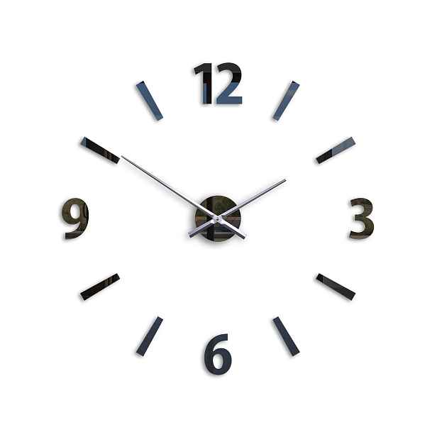 ModernClock 3D nalepovací hodiny Klaus černé