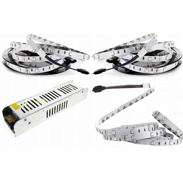 Sada 14 metrů Led pásek rgb 150 ip20 napájecí adaptér