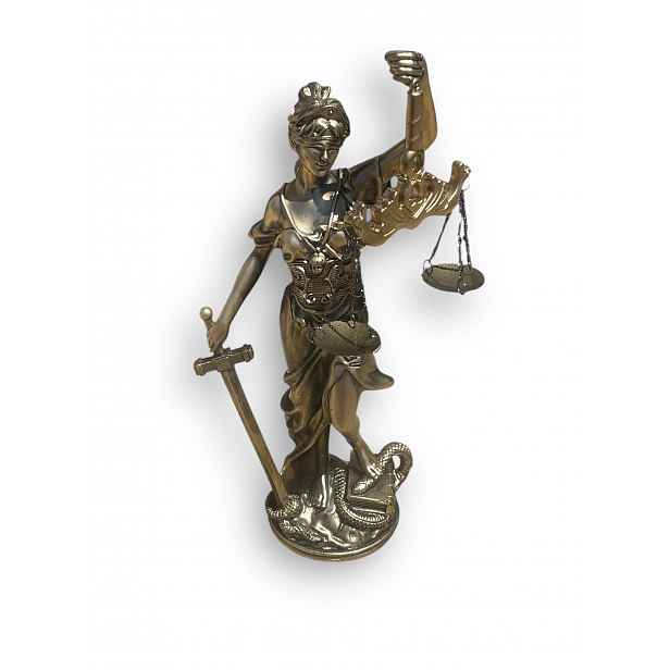 Temida figurka Bohyně Spravedlnosti Justitia 29 CM z pryskyřice Dikom Kulatá