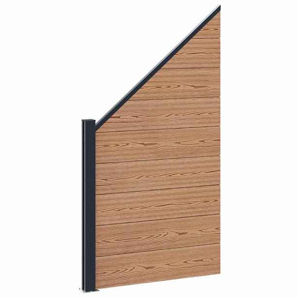 vidaXL Sada plotů 95 x 180 cm WPC a hliník Hnědá