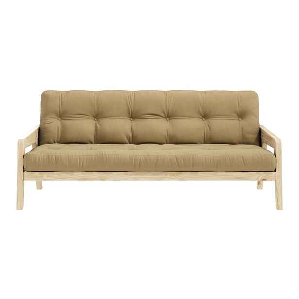 Hnědá/béžová rozkládací pohovka 204 cm Grab - Karup Design