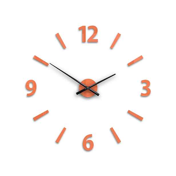 ModernClock 3D nalepovací hodiny Klaus oranžové