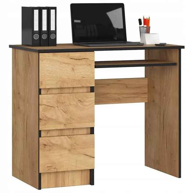 Psací stůl pod počítač A-6 Levý dub craft 90 cm Akd