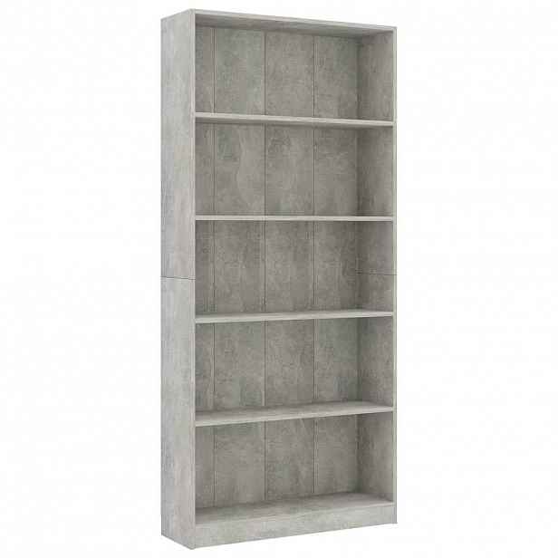 vidaXL 5patrová knihovna betonově šedá 80x24x175 cm kompozitní dřevo