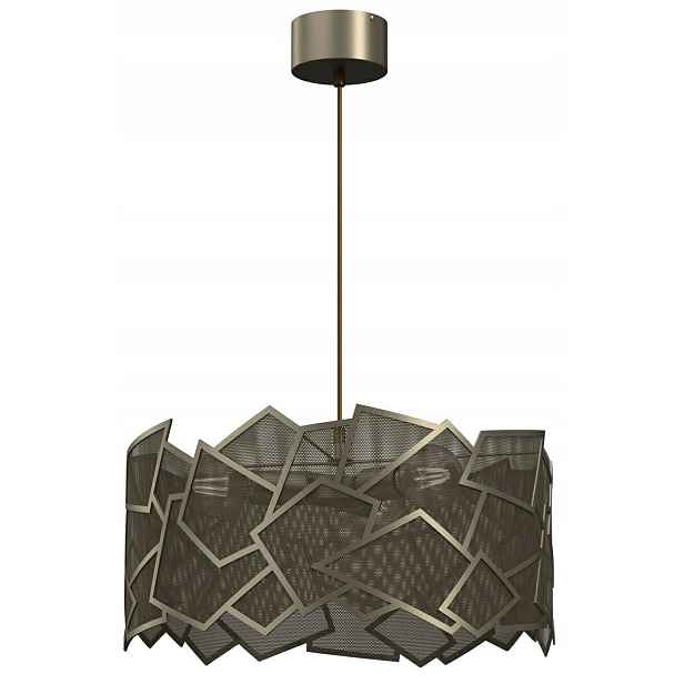 Závěsná lampa Camo Zlatá Šedá Kovová efektní závěsná lampa glamour