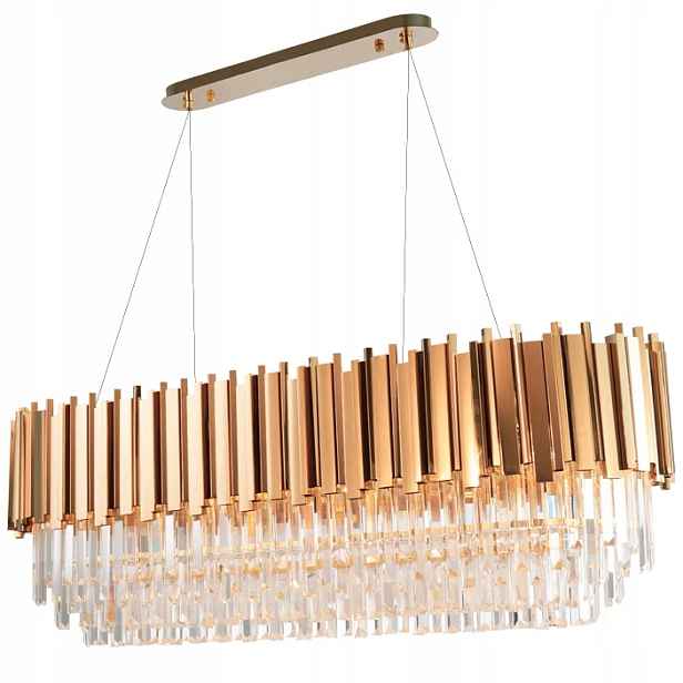 Závěsná Lampa Lustr Moderní Křišťálový Zlatý Toolight